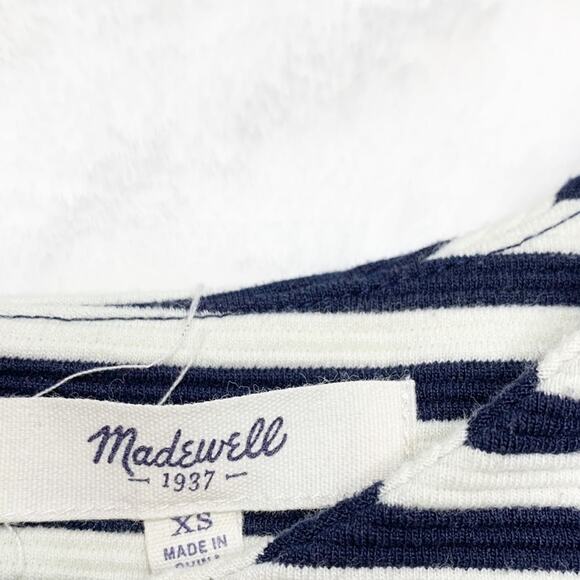 MADEWELL Gallerist Ponte Navy & Ivory Stripe Top - Picture 10 of 10